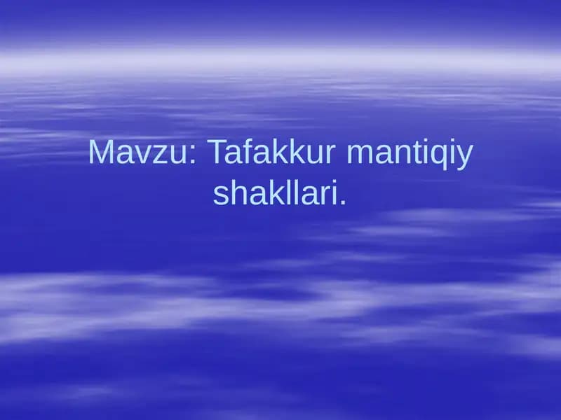 Tafakkur mantiqiy shakllari