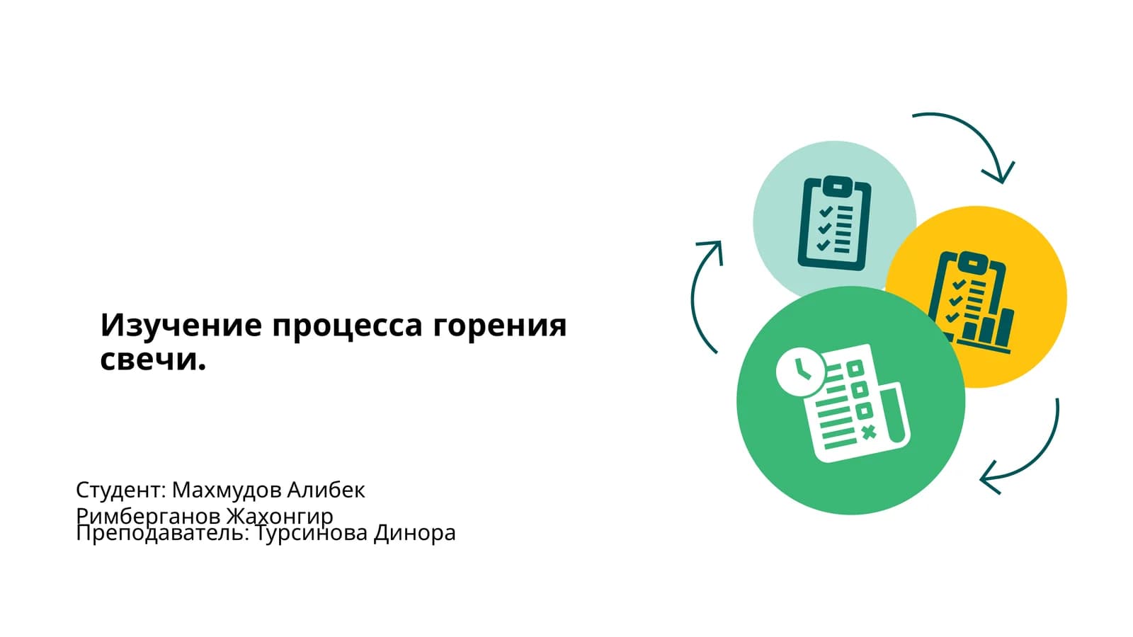 Изучение процесса горения свечи