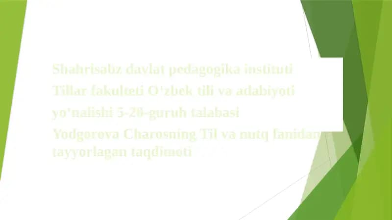 BOLANUTQININGO'ZIGAXOSXUSUSIYATLARI