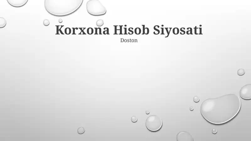 Korxona Hisob Siyosati