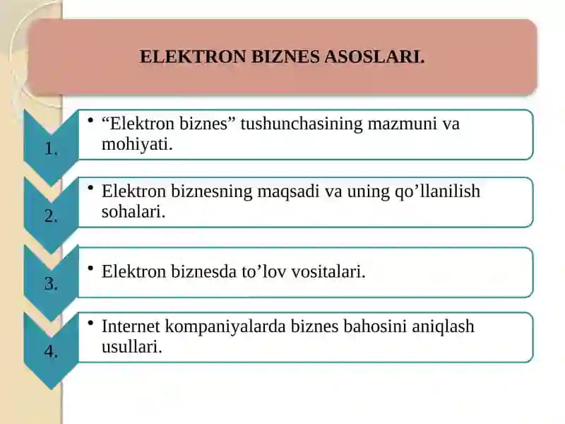 Elektron Biznes Amalga Oshirilishi