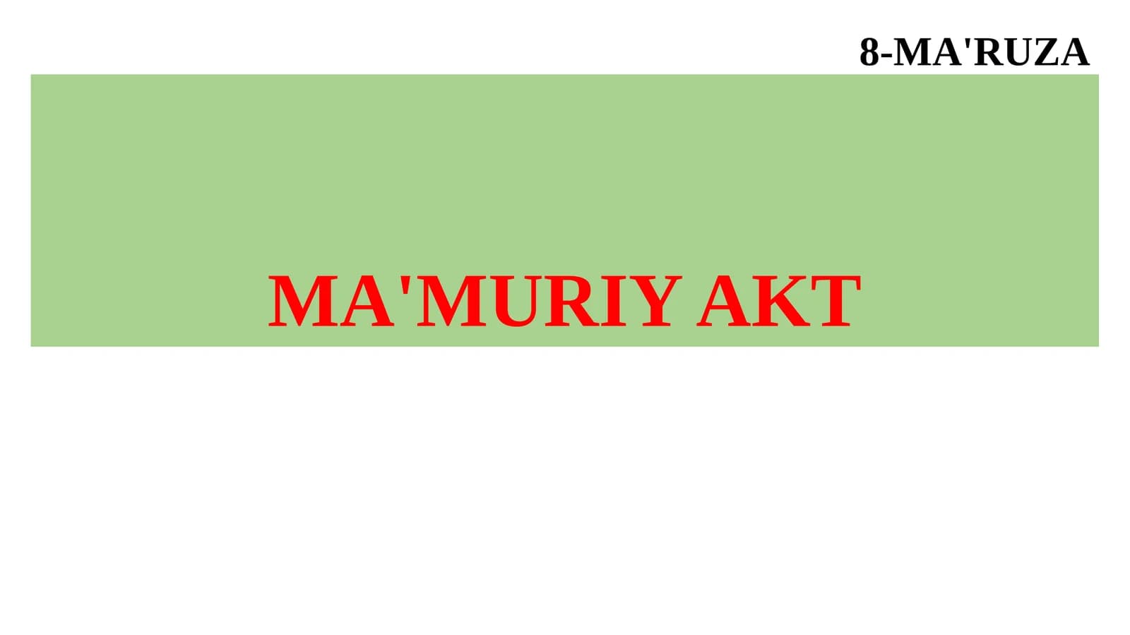 MA'MURIY AKT