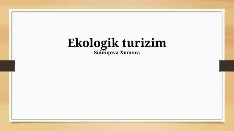 Ekologik turizim