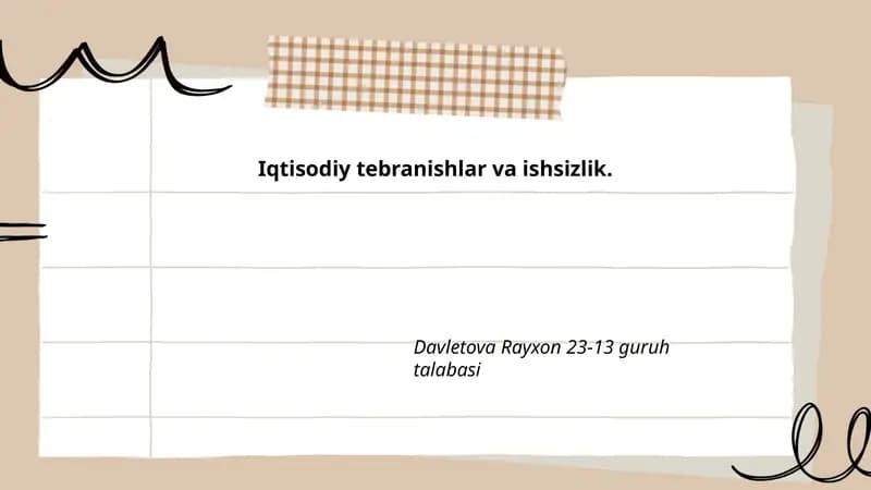 Iqtisodiy tebranishlar va ishsizlik