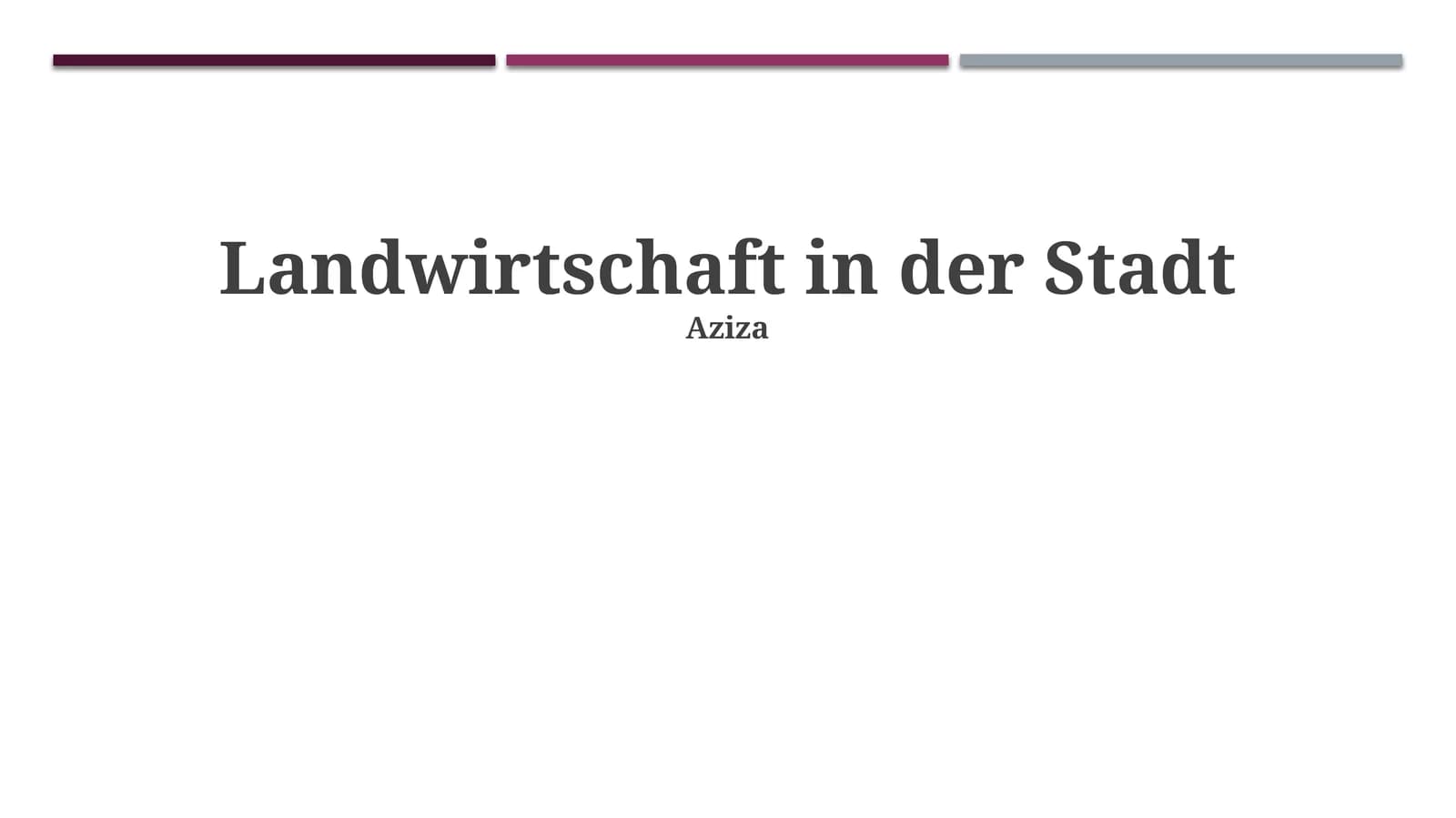 Landwirtschaft in der Stadt