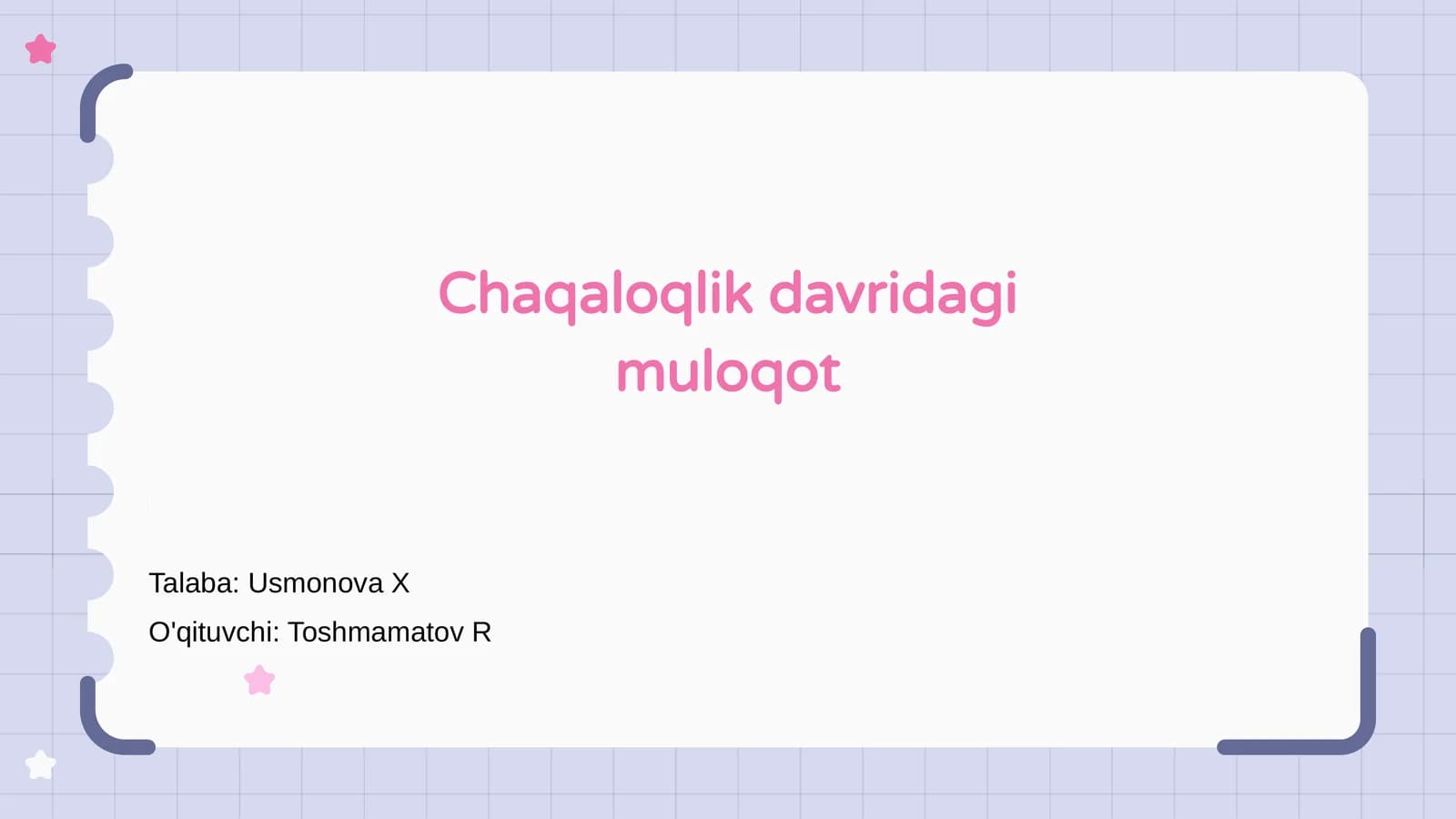 Chaqaloqlik davridagi muloqot