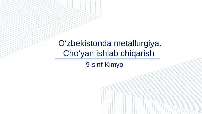 O‘zbekistonda metallurgiya