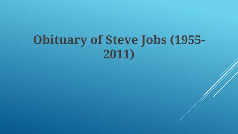 Obituary of Steve Jobs (1955-2011)