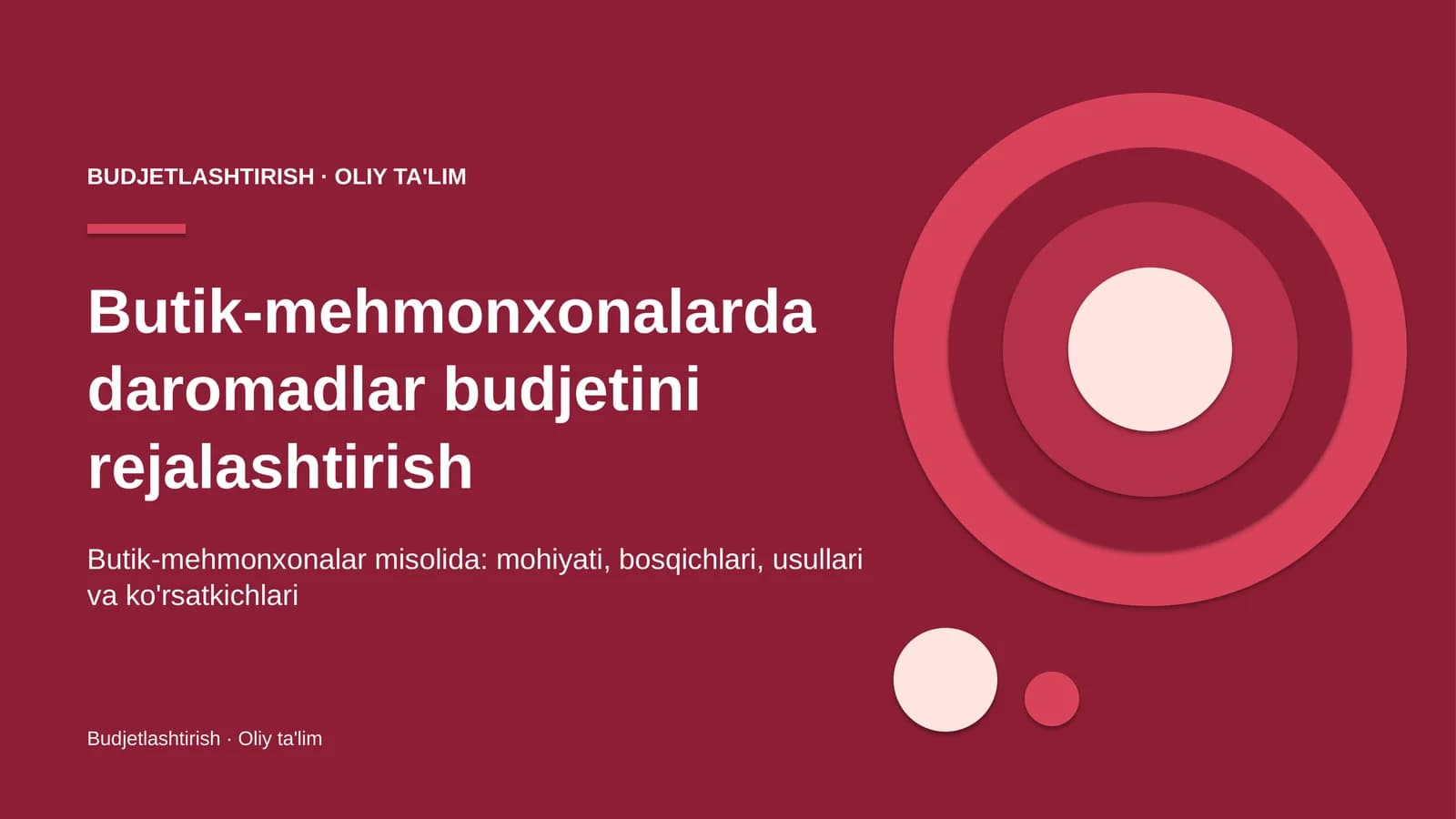 Daromadlar budjetini rejalashtirish: mohiyati