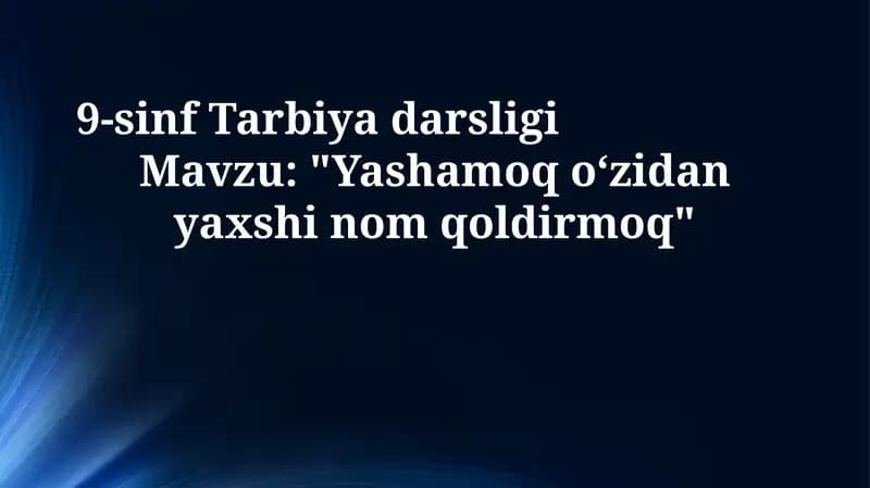 9-sinf Tarbiya darsligi