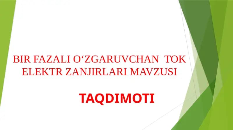 O‘zgaruvchan elektr toki