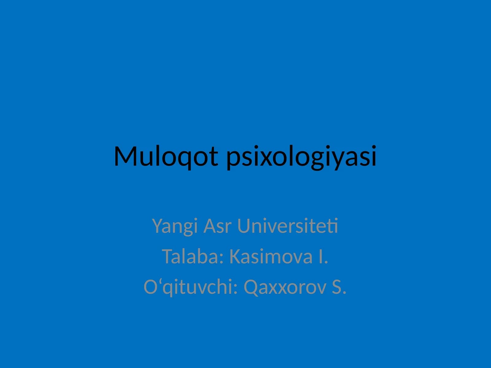 Muloqot psixologiyasi