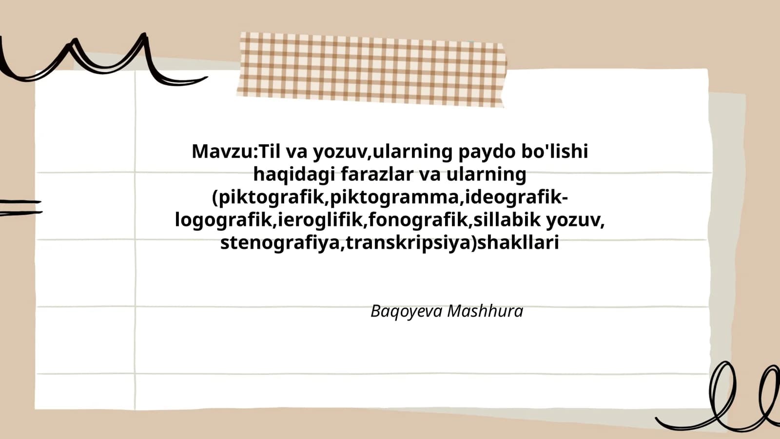 Baqoyeva Mashhura
