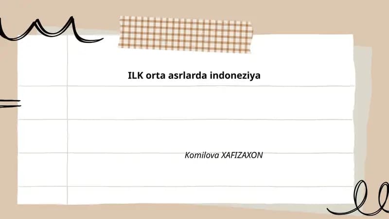 ILK orta asrlarda indoneziya