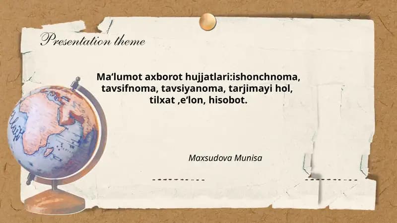 Ma‘lumot axborot hujjatlari