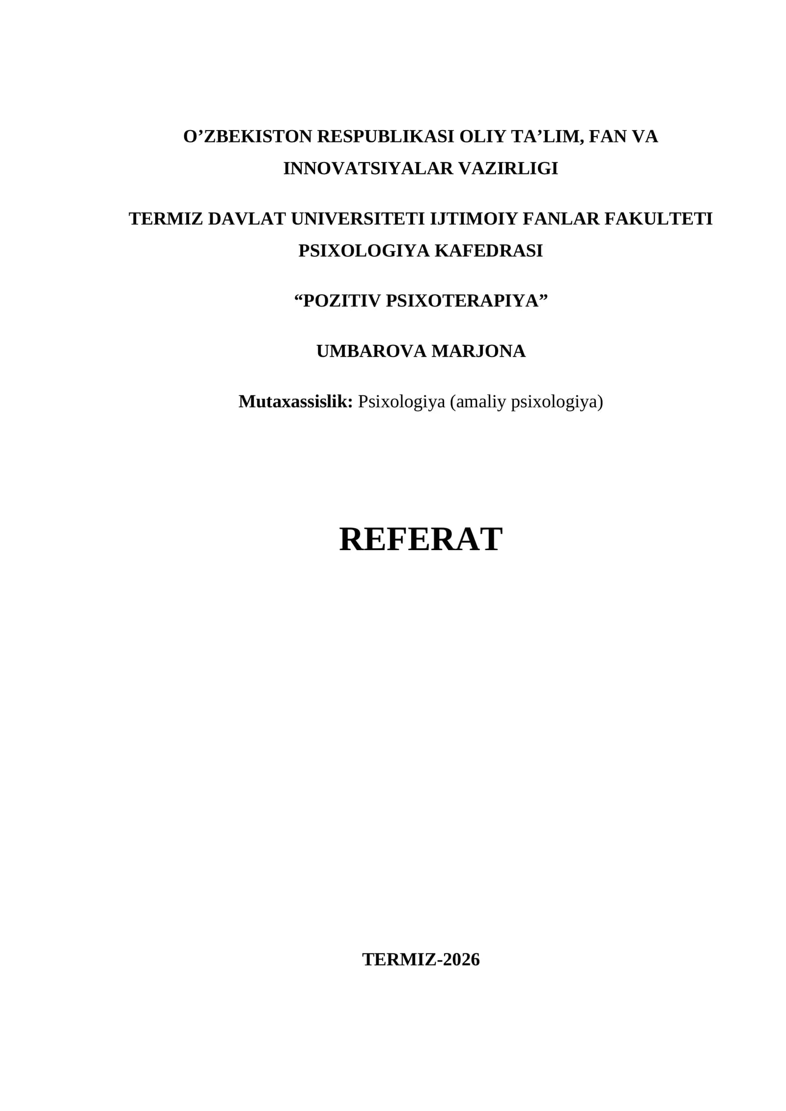 POZITIV PSIXOTERAPIYA