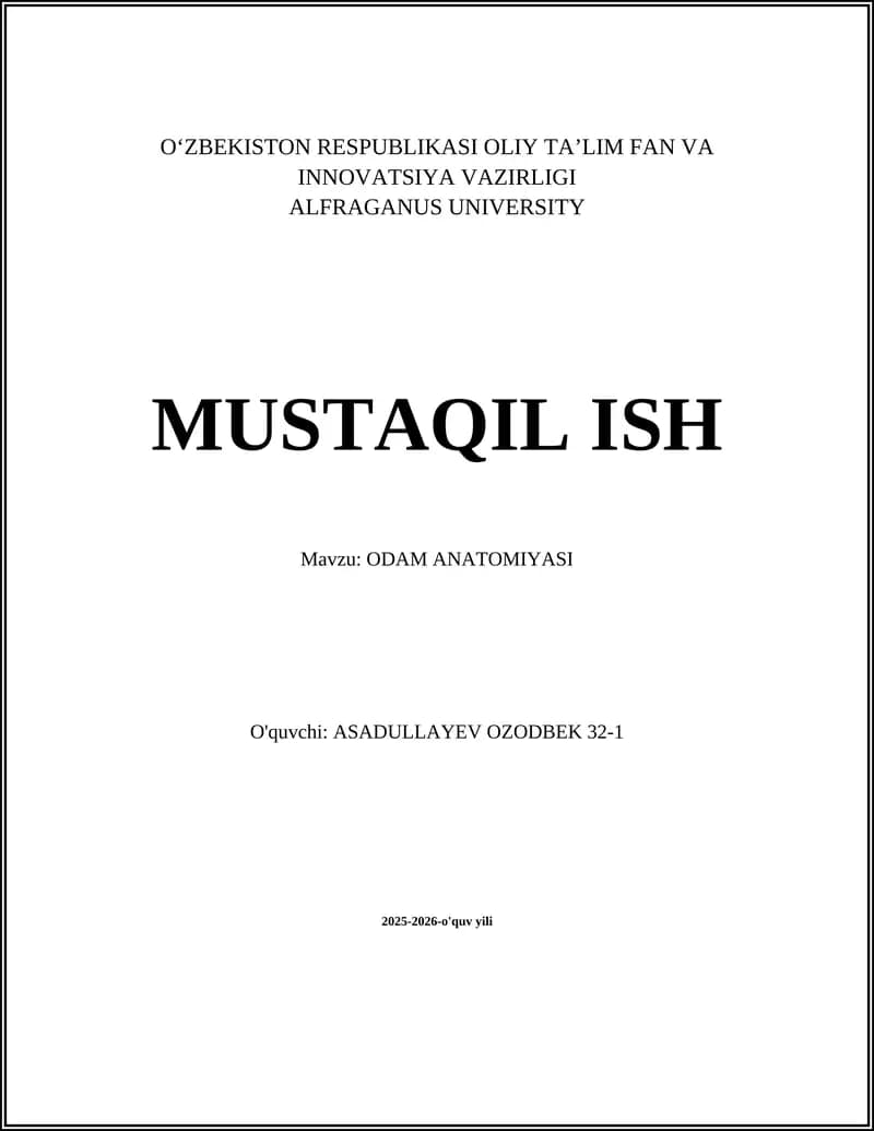 ODAM ANATOMIYASI