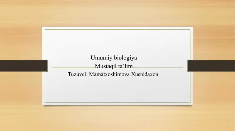 Umumiy biologiya