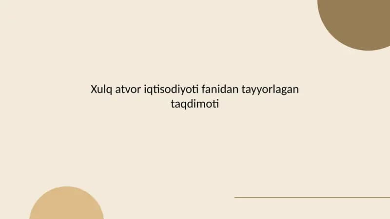 Onlayn savdoda istemolchi xulq atvori