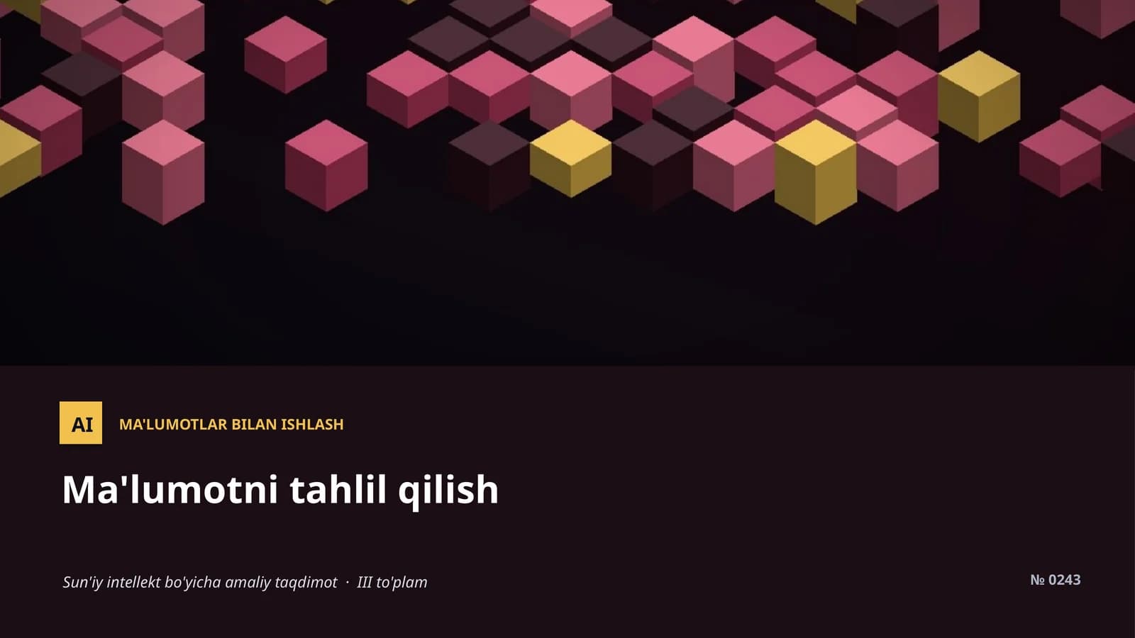 Ma'lumotlar bilan ishlash