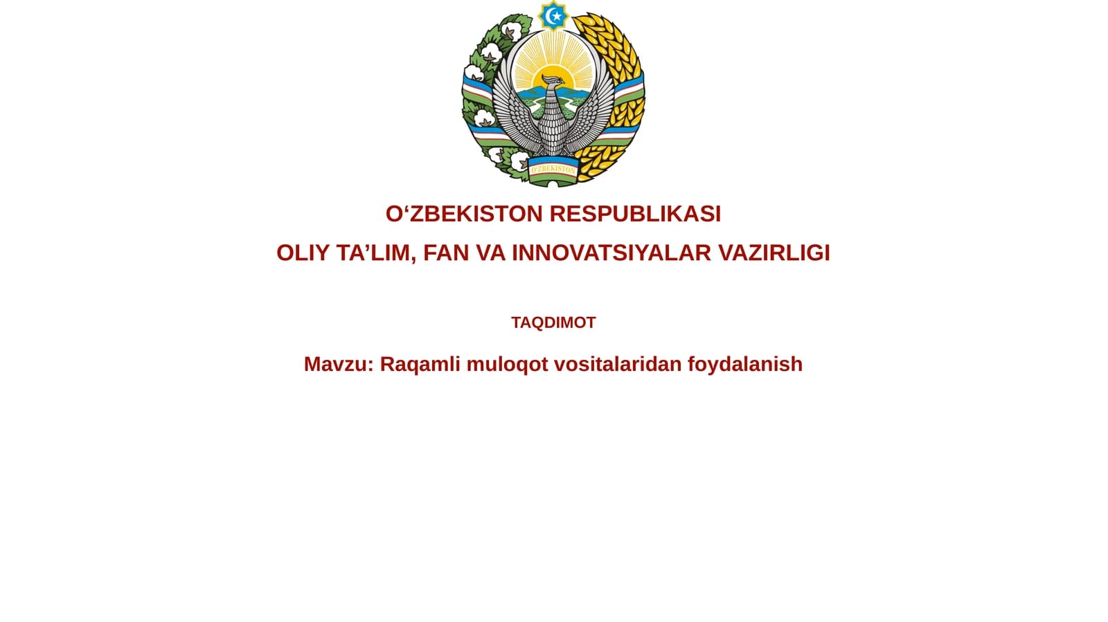 Raqamli muloqot tushunchasi