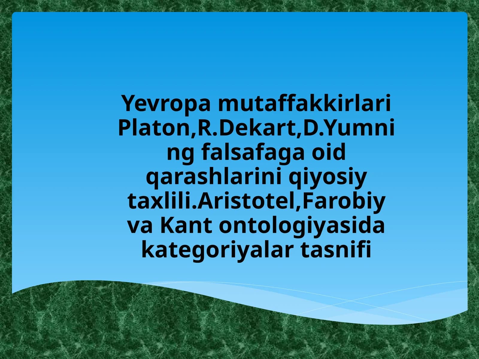Platonning Falsafasi