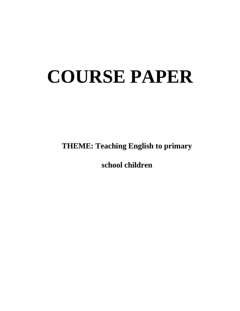 Teaching English to primary  school children