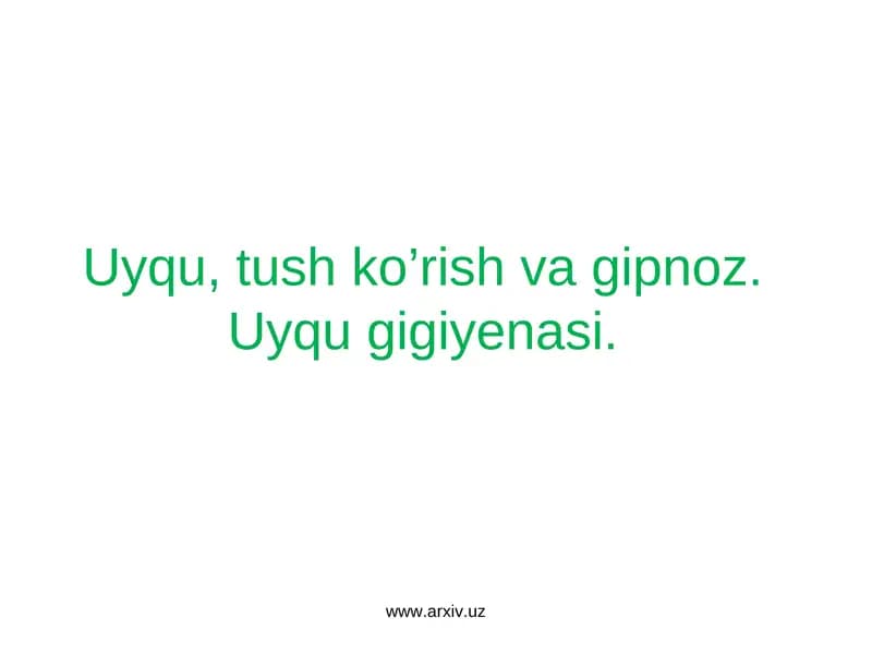 Uyqu gigiyenasi