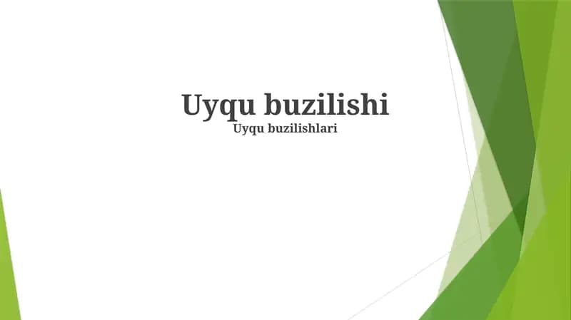 Uyqu buzilishi