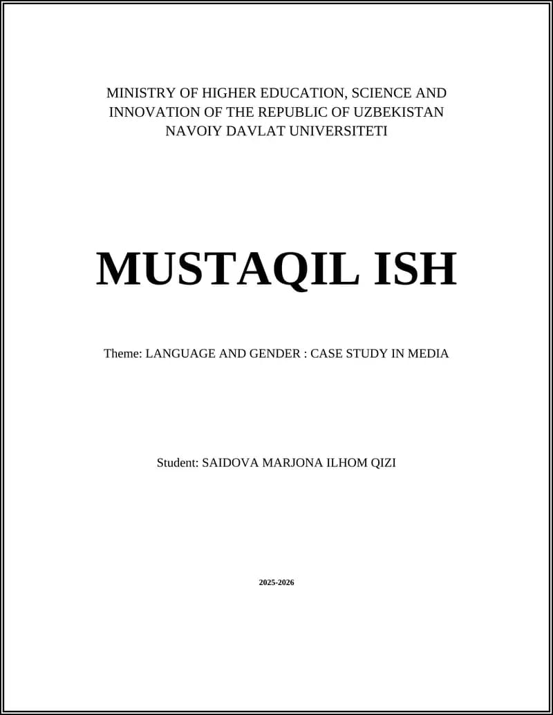 Case Study in Language and Gender