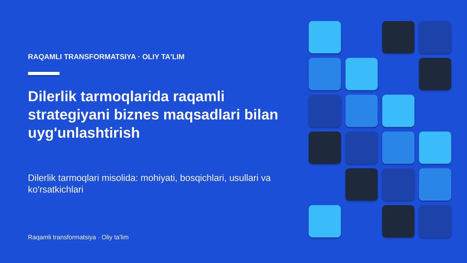 Raqamli transformatsiya · Oliy ta'lim