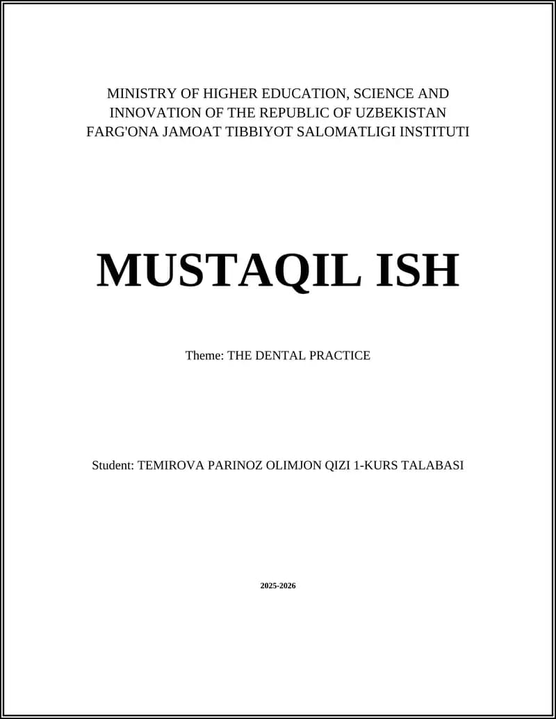 DENTAL PRACTICE STUDY