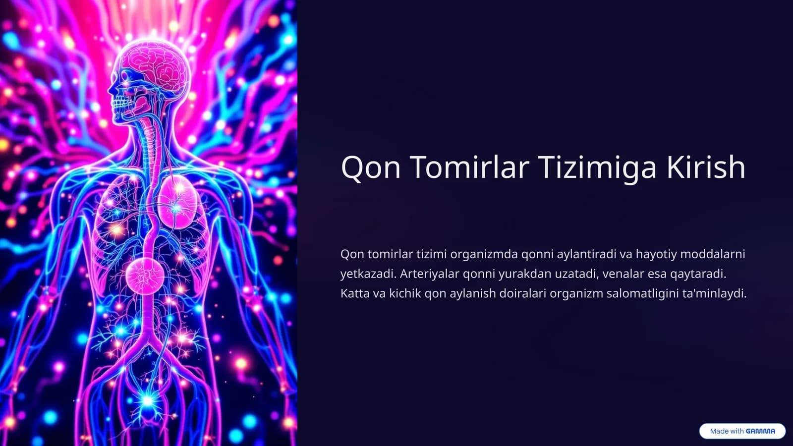 Qon Tomirlar Tizimiga Kirish
