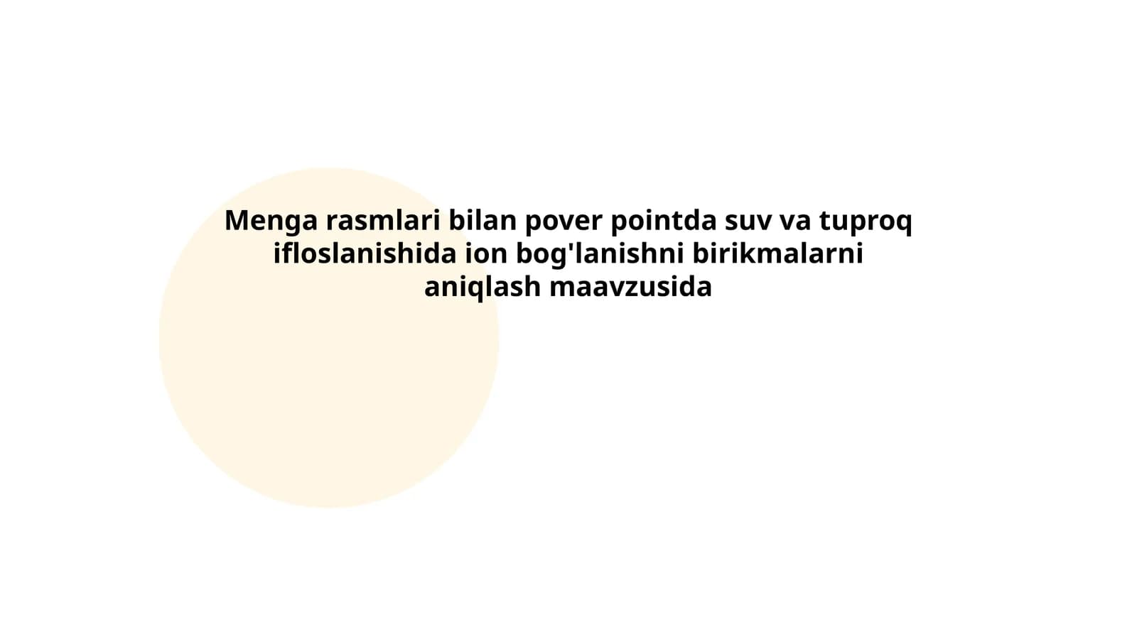 8-sinf - Suv va tuproq ifloslanishida ion bog'lanishi