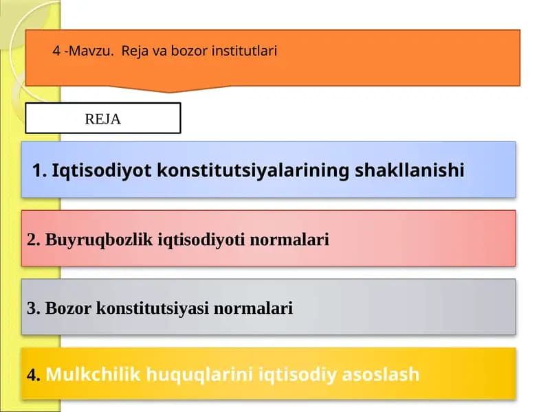 Iqtisodiyot konstitutsiyalarining shakllanishi