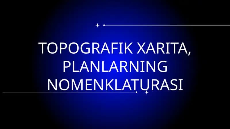 TOPOGRAFIK XARITA, PLANLARNING NOMENKLATURASI