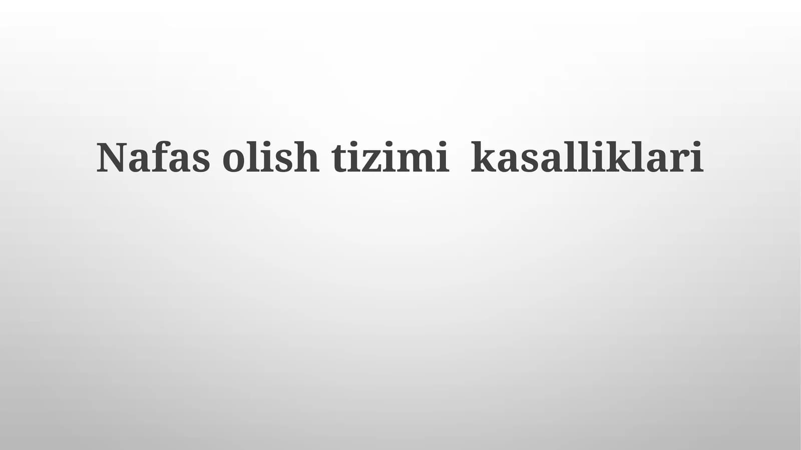 Nafasolishtizimikasalliklari