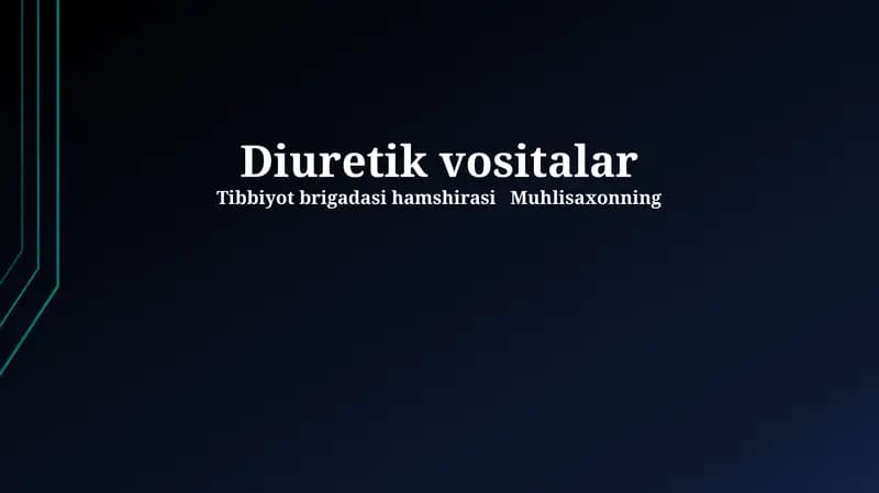 Diuretik vositalar