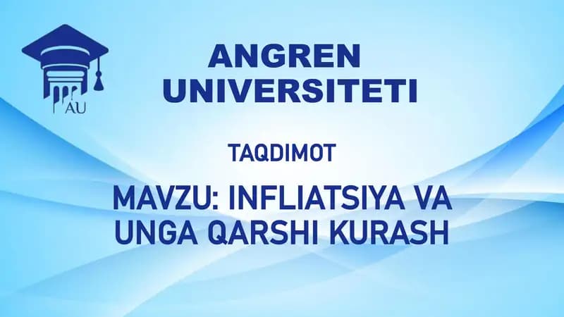 INFLIATSIYA VA UNGA QARSHI KURASH