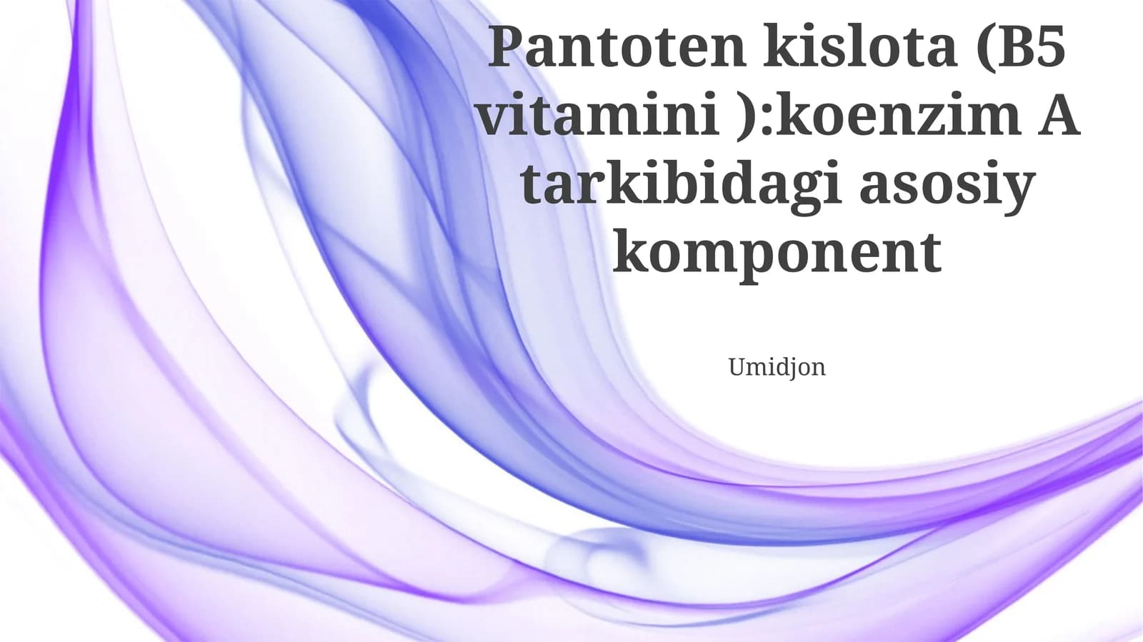 Pantotenik Kislota (B5 Vitamini)