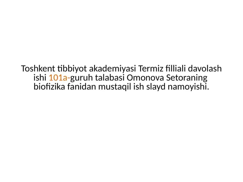 Bionika asoslari va uning inson hayotidagi o’rni.