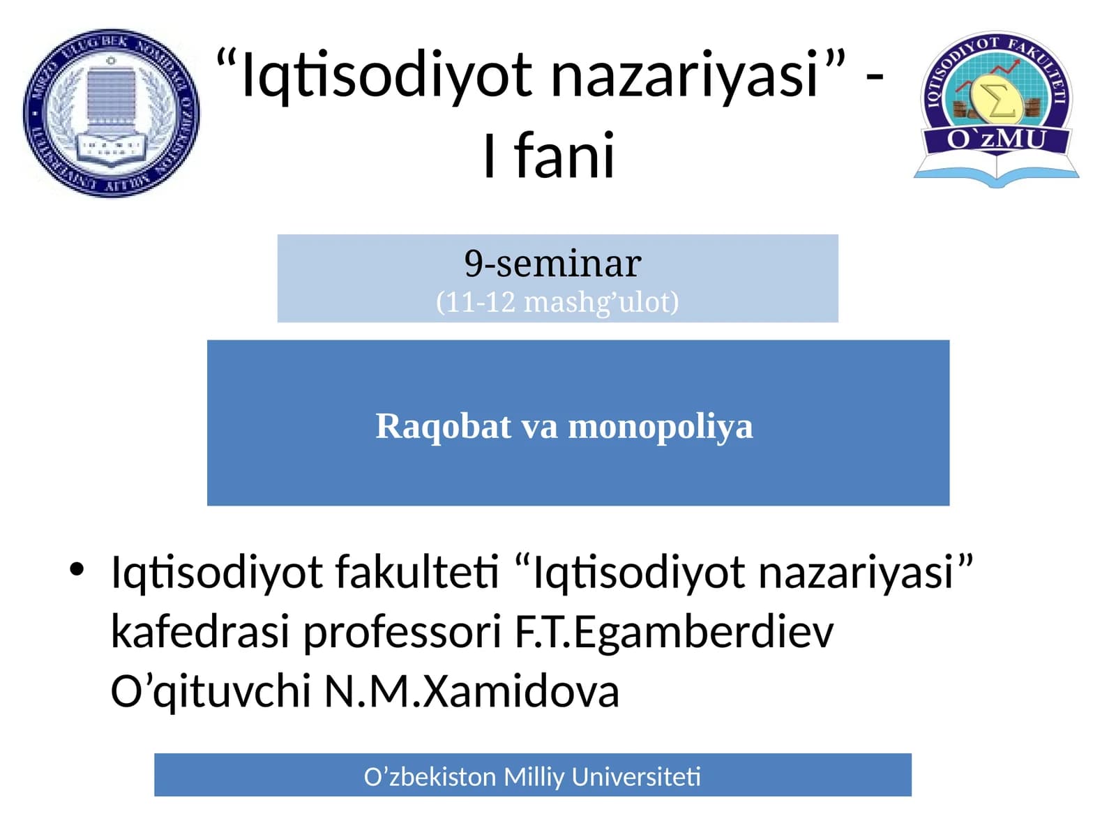 Iqtisodiyot nazariyasi