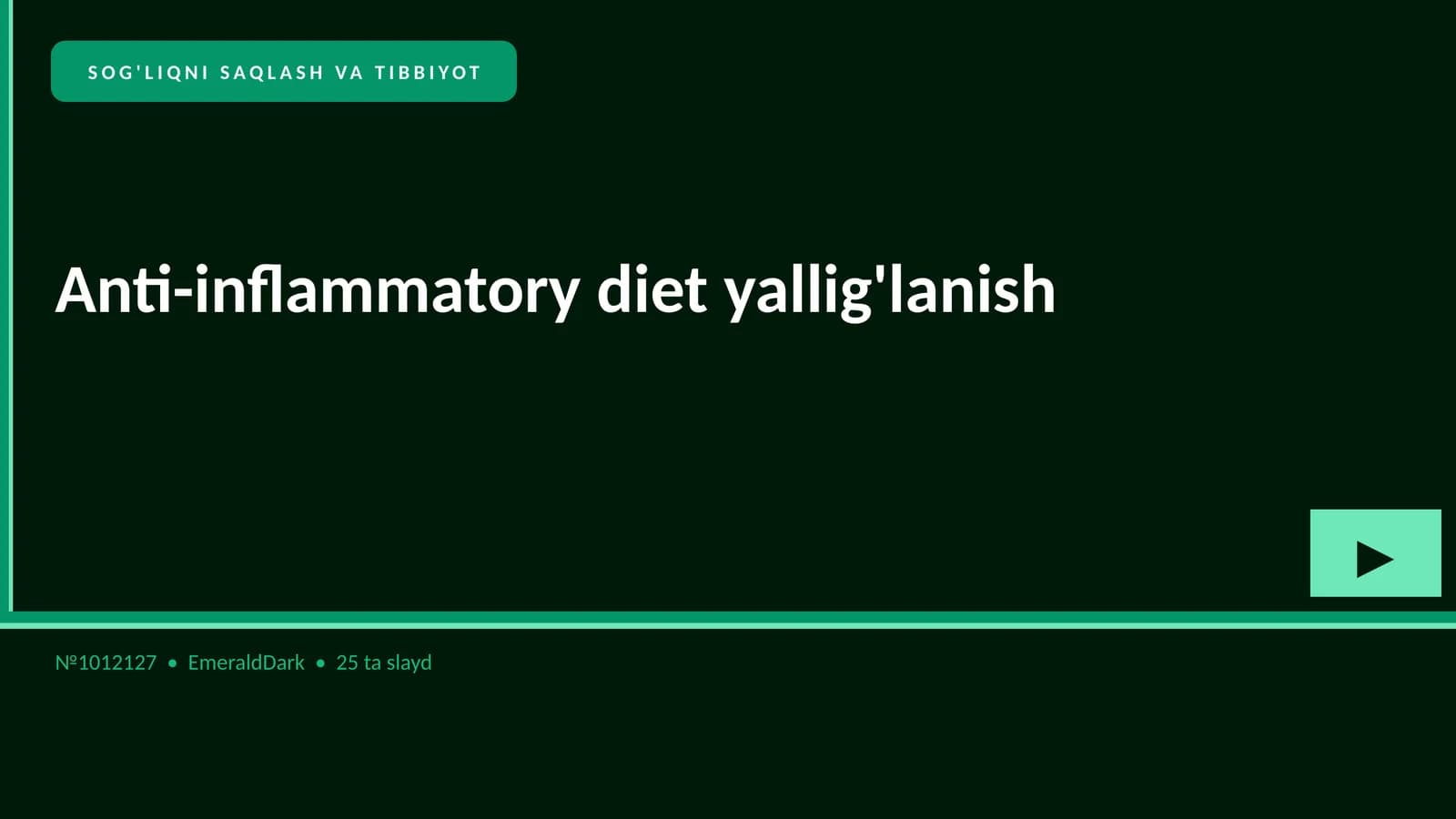 Anti-inflammatory diet yallig'lanish