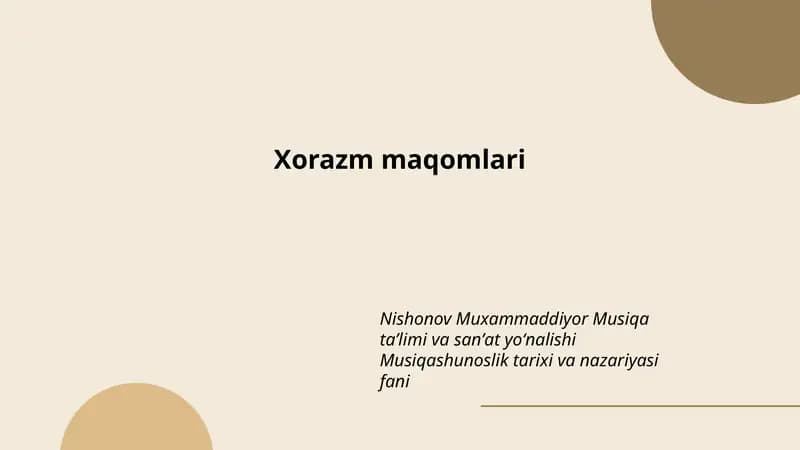 Xorazm maqomlari