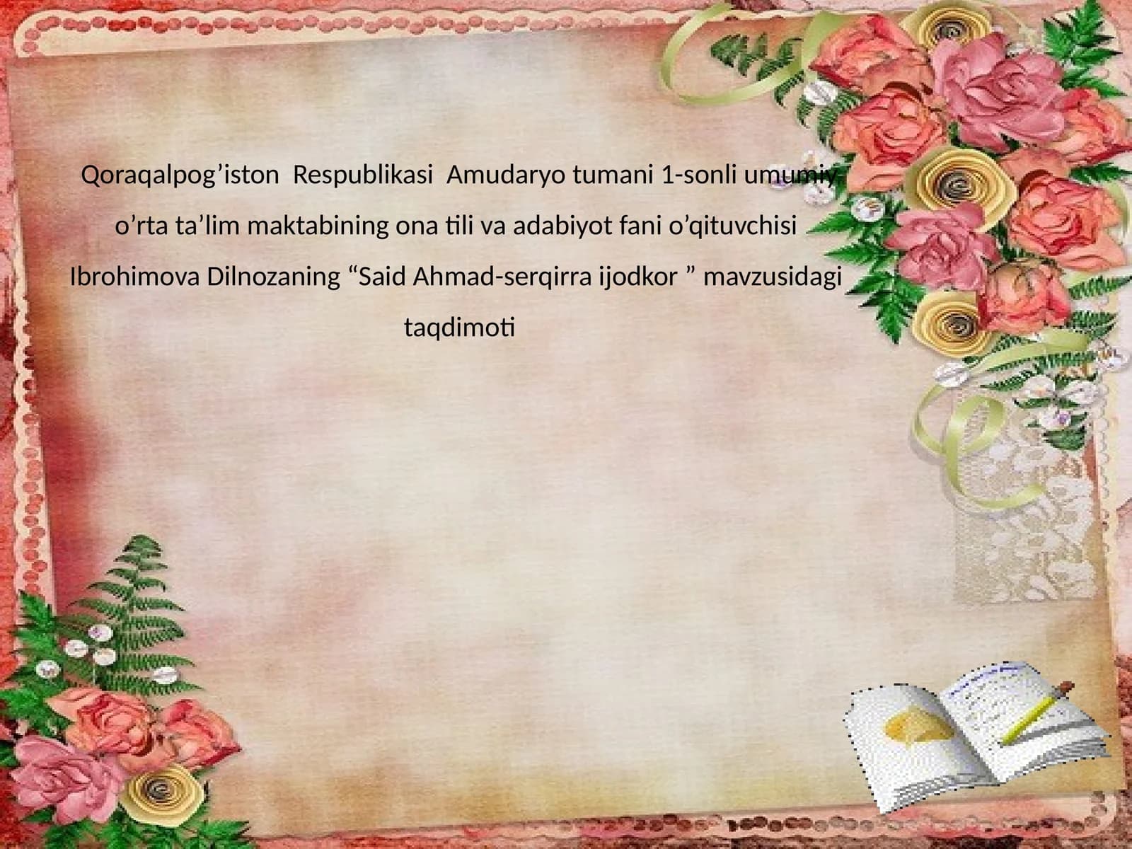 Taqdimoti "Said Ahmad-serqirra ijodkor"