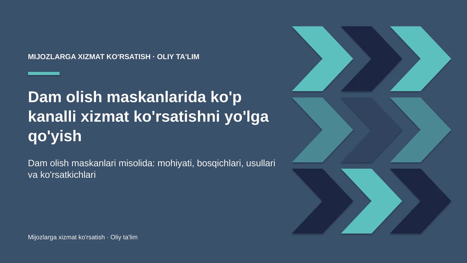 Mijozlarga xizmat ko'rsatish · Oliy ta'lim