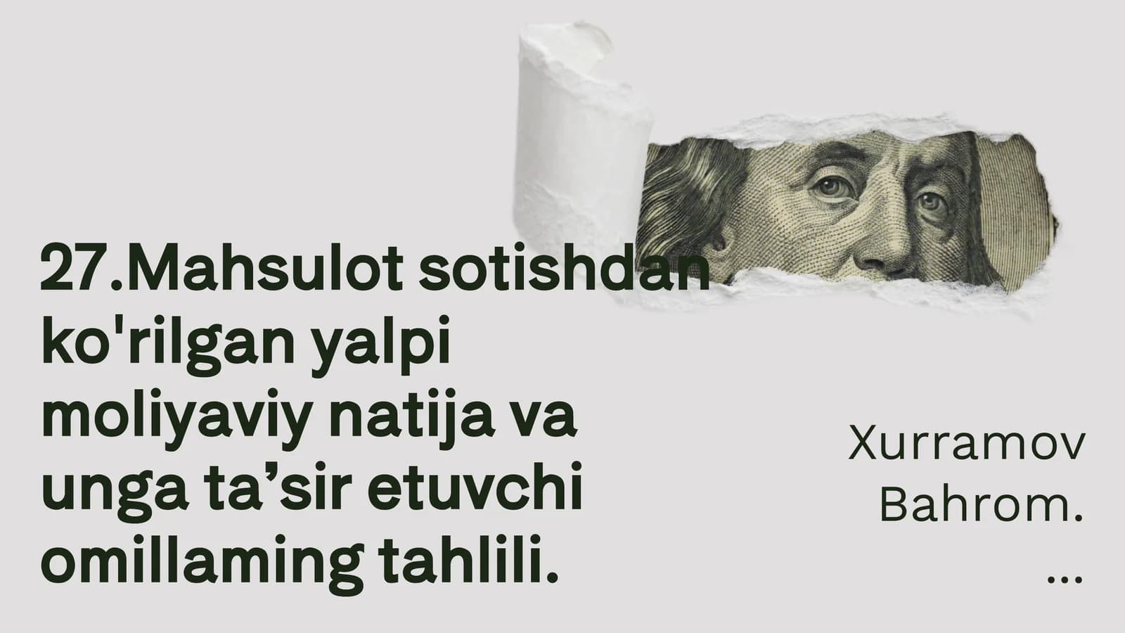 Yalpi moliyaviy natija tahlili