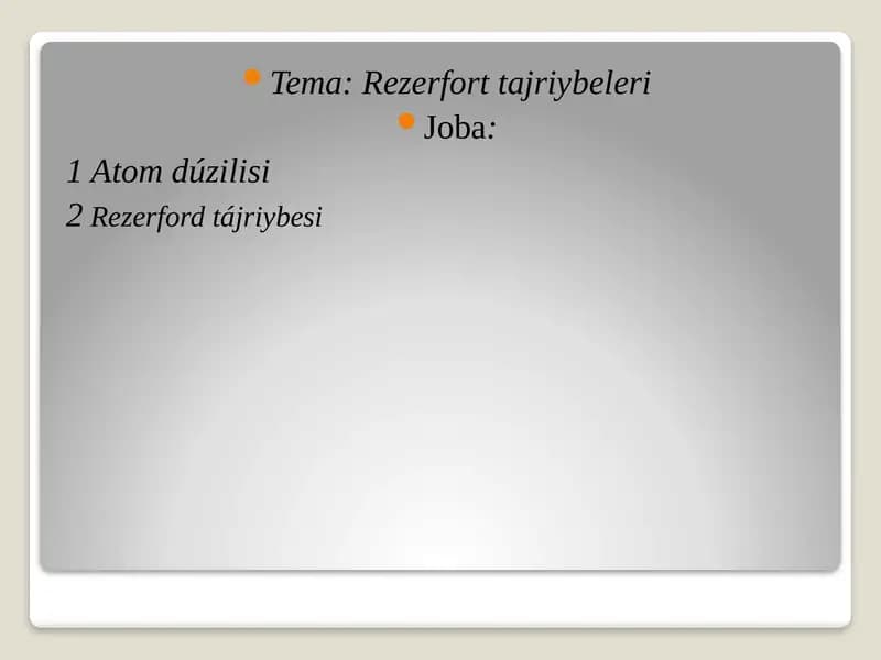 Rezerfort tajriybeleri