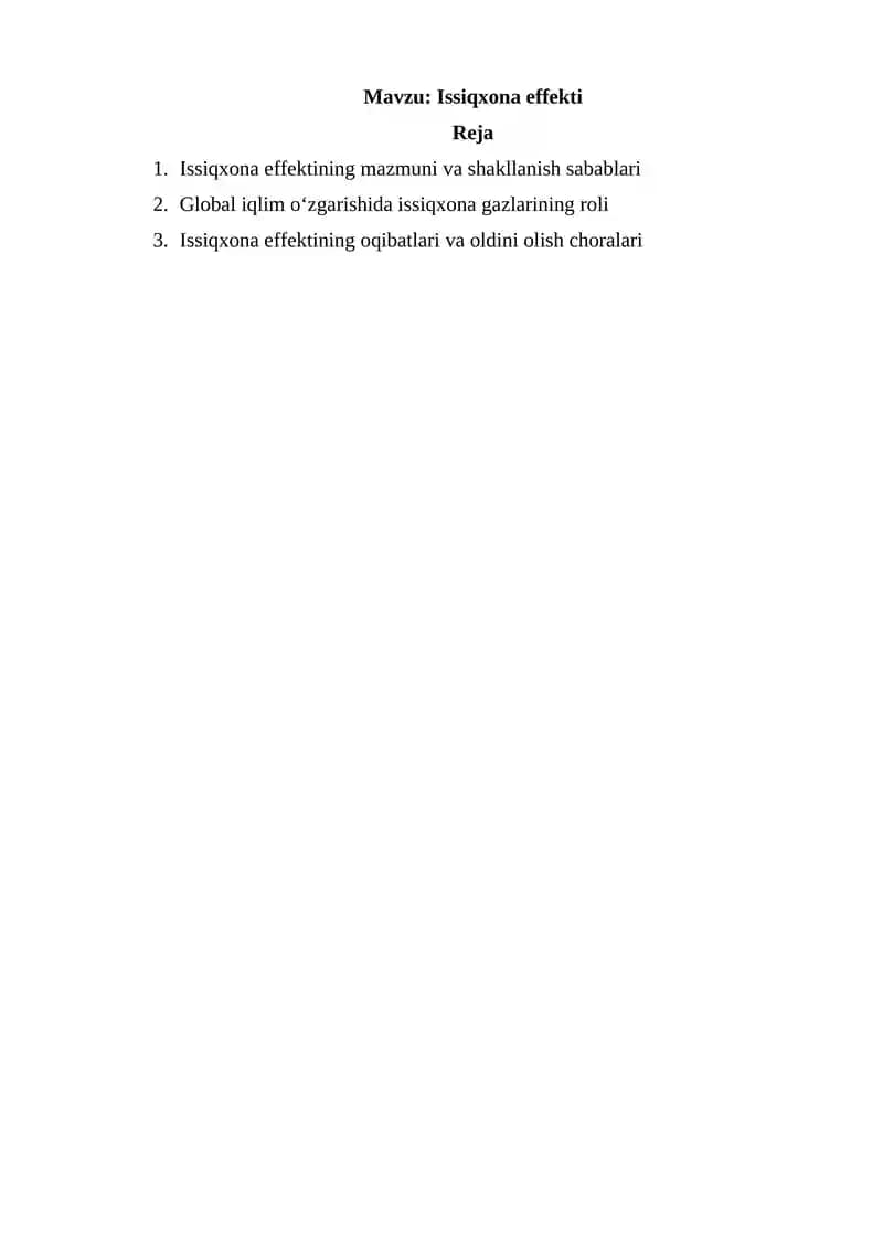 Issiqxona effekti