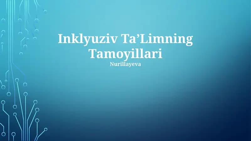 Inklyuziv TaʼLimning Tamoyillari